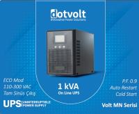 DOTVOLT VOLT MN 1KVA 1F/1F 2x12V/9AH Akülü ONLİNE LCD Ekranlı 5/10 DK UPS - 1